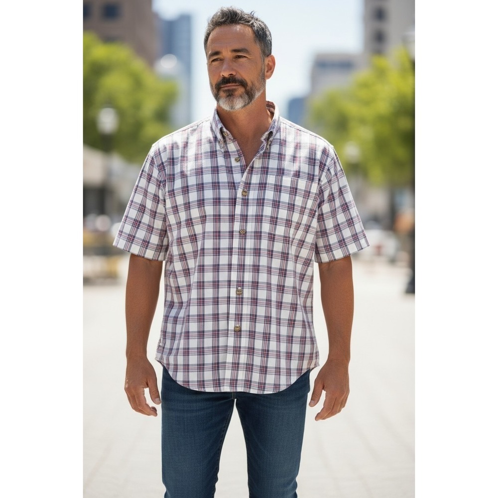 Wrangler Premium Quality Wrinkle Resist Mens Plaid Country Casual SZ 2XL